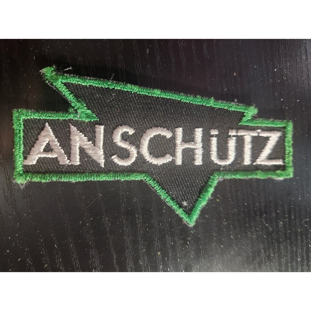 Anschutz Patch Embroidered Arrow Sew-On Rifle Firearms Logo Black Green